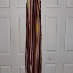 Forever 21 Red and Pink Pleated Pencil Maxi Skirt